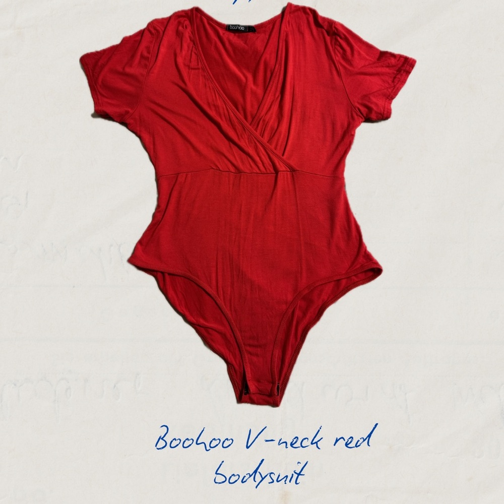 Boohoo Red Bodysuit